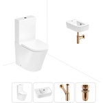 Набор для туалета 4 в 1 Lavinia Boho Biore с сиденьем микролифт, аксессуары в цвете розовое золото (202008448)