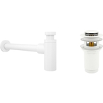 Сифон для раковины Wellsee Drainage System с донным клапаном, матовый белый (182108001)