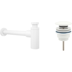 Сифон для раковины Wellsee Drainage System с донным клапаном, матовый белый (182108003)