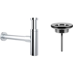 Сифон для раковины Wellsee Drainage System с выпуском, хром (182119005)