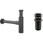 Сифон для раковины Wellsee Drainage System с донным клапаном, матовый черный (182120001)