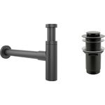 Сифон для раковины Wellsee Drainage System с донным клапаном, матовый черный (182120002)