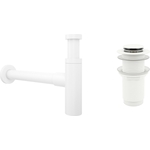 Сифон для раковины Wellsee Drainage System с донным клапаном, матовый белый (182123002)