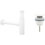 Сифон для раковины Wellsee Drainage System с донным клапаном, матовый белый (182123003)