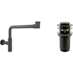 Сифон для раковины Wellsee Drainage System с донным клапаном, матовый черный (182125001)