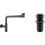 Сифон для раковины Wellsee Drainage System с донным клапаном, матовый черный (182125002)