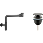 Сифон для раковины Wellsee Drainage System с донным клапаном, матовый черный (182125003)
