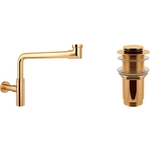Сифон для раковины Wellsee Drainage System с донным клапаном, золото (182126002)
