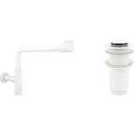 Сифон для раковины Wellsee Drainage System с донным клапаном, матовый белый (182128002)