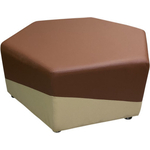 Пуф Мягкий офис Фригг шестигранник коричнево-бежевый