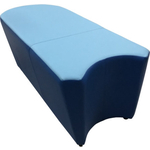 Банкетка Мягкий офис Органика двухместная внешняя сине-голубая