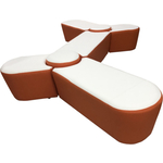 Набор банкеток Мягкий офис Комплект Органика восьмиместный оранжево-белый