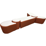 Набор банкеток Мягкий офис Комплект Органика шестиместный оранжево-белый