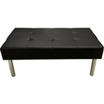 Банкетка Мягкий офис Сатурн двухместная черная