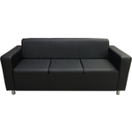 Диван Мягкий офис Артур Люкс трехместный черный матовый