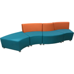 Диван Мягкий офис Дуга четырехместный к.1 оранжево-бирюзовый