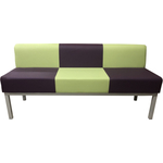 Диван Мягкий офис Компакт Шахматы трехместный салатовый-фиолетовый