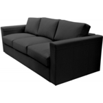 Диван Мягкий офис Милан трехместный чёрный