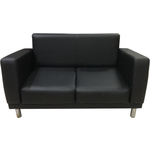 Диван Мягкий офис Неаполь Люкс двухместный черный