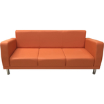 Диван Мягкий офис Неаполь Люкс трехместный оранжевый