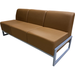 Диван Мягкий офис Сигма трехместный светло-коричневый