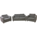Диван и 2 кресла Мягкий офис Комплект Офис Классик Люкс капровелюр BHRYA-16 серый