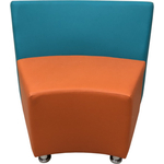 Модуль Мягкий офис Секция дивана V Дуга одноместная бирюзово-оранжевая