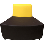 Модуль Мягкий офис Секция дивана А Дуга одноместная желто-шоколадная