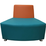 Модуль Мягкий офис Секция дивана А Дуга одноместная оранжево-бирюзовая