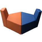 Модуль Мягкий офис Секция дивана А Мозайка лодочка оранжевая-синяя