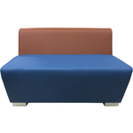 Модуль Мягкий офис Секция дивана Бальдр двухместная коричнево-синяя