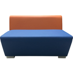 Модуль Мягкий офис Секция дивана Бальдр двухместная оранжево-синяя