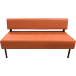 Модуль Мягкий офис Секция дивана Сатурн трехместная оранжевая на металлокаркасе