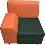 Модуль Мягкий офис Секция дивана Флагман ПП одноместная зеленый оранжевый