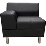 Модуль Мягкий офис Секция дивана Флагман ПП одноместная черная