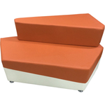 Модуль Мягкий офис Секция дивана Фригг двухместная Л оранжево-белая