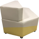 Модуль Мягкий офис Секция дивана Фригг двухместная П белый бледно-желтая