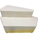 Модуль Мягкий офис Секция дивана Фригг двухместная П белый бледно-желтая