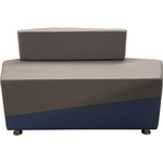 Модуль Мягкий офис Секция дивана Фригг двухместная П серо-синяя