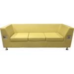 Диван Мягкий офис Омега трехместный с USB портом лайм