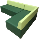 Диван угловой Мягкий офис Бетта четырехместный зеленый-салатовый