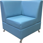 Модуль Мягкий офис Угловая секция Кардинал внутренняя голубая