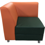 Модуль Мягкий офис Угловая секция Кардинал внутренняя зеленая оранжевая