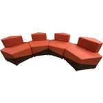 Диван угловой Мягкий офис Комплект Фригг четырехместный морковно-шоколадный