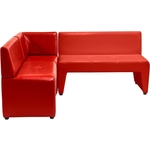 Диван угловой Мягкий офис Ритм красный (глянцевый)