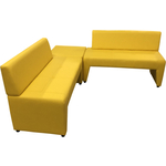 Мягкий офис Угловой диван Ритм четырехместный с столом желтый