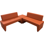 Мягкий офис Угловой диван Ритм четырехместный с столом оранжевый