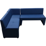 Диван угловой Мягкий офис Ритм синий (матовый)