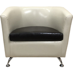 Кресло Мягкий офис Волна кремовый-шоколадный