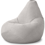 Кресло бескаркасное Mypuff груша, Светло-серый, размер XXXXL- Комфорт, букле